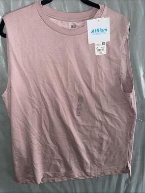 Uniqlo AIRism Sleeveless Tank Top - Light Pink